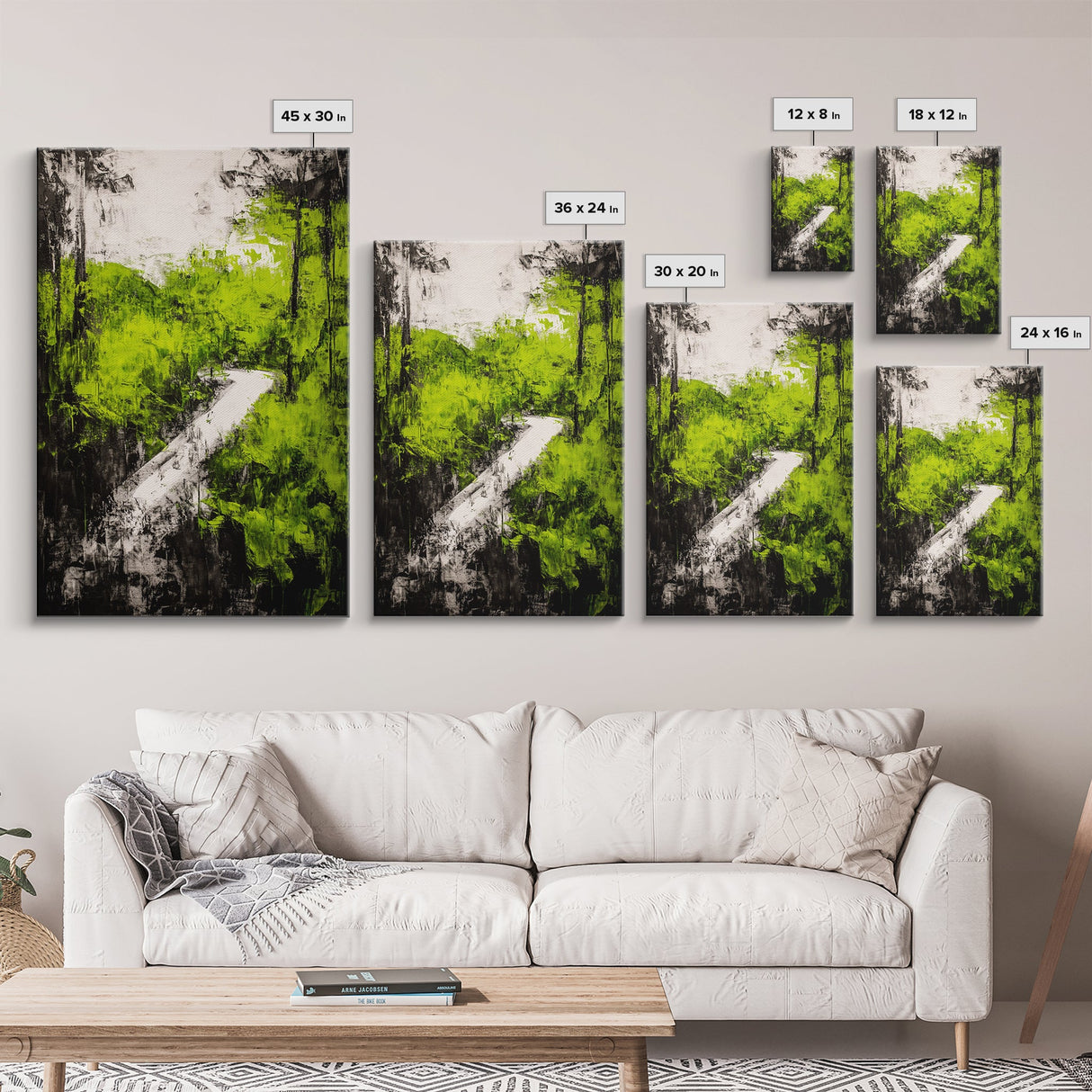 Greenery Path, Enchanted Forest, Nature Trail, Framed Canvas Print, Boho Wall Art, Botanical Home Decor, Living Room Artwork, Cozy Aesthetic