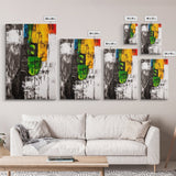Colorful Guitar, Abstract Canvas Print, Music Lover Decor, Bohemian Wall Art, Artistic Home Painting, Living Room Statement Art