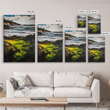 Coastal Serenity, Ocean Landscape Painting, Vibrant Nature Art, Beach House Decor, Framed Canvas Print, Modern Farmhouse or Bedroom Wall Art