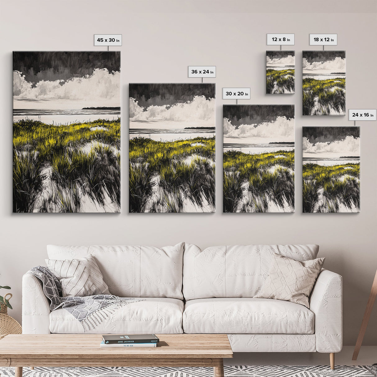 Dune Grass, Coastal Landscape Wall Art, Beach House Decor, Serene Nature Print, Rustic Seaside Art, Framed Canvas Print