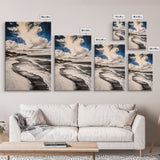 Rolling Waves, Serene Beach Wall Art, Coastal Home Decor, Nautical Aesthetic, Peaceful Ocean Print, Framed Canvas Print, Modern Seascape