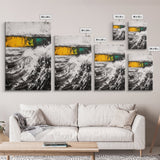 Ocean Waves, Coastal Abstract, White Black Art, Framed Canvas Print, Living Room Decor, Beach House Art, Minimalist Seascape