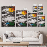 Abstract Curves, Black and White, Modern Art, Bold Colors, Minimalist Painting, Contemporary Style, Statement Piece, Canvas Print
