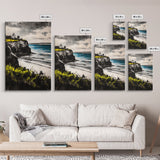 Cliffside View Landscape, Coastal Serenity, Seaside Painting, Nautical Wall Art, Nature Lovers Gift, Relaxing Decor, Framed Canvas Print