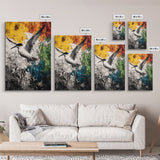 Abstract Bird, Colorful Nature Art, Modern Wildlife Painting, Coastal Framed Canvas Print, Boho Wall Art, Nature Lover Gift, Bedroom Decor