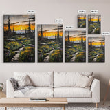 Mountain Sunset, Wilderness Landscape, Nature Wall Art, Outdoor Adventure Print, Framed Canvas Print, Living Room Decor, Cabin Aesthetic