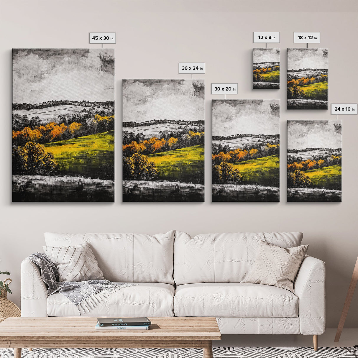 Rolling Hills, Fall Landscape, Scenic Wall Art, Canvas Print, Autumn Colors, Farmhouse Style, Rustic Decor, Warm Tones, Nature Inspired