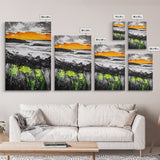 Sunset Ocean, Coastal Wall Art, Black White Seascape, Framed Canvas Print, Beach House Decor, Dramatic Sky, Nautical Artwork