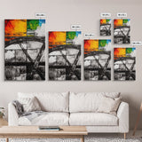 Industrial Abstract, Modern Wall Art, Bold Textured Painting, Framed Canvas Print, Contemporary Office Decor, Unique Statement Piece