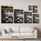 Water Lily, Tranquil Pond Scene, Zen Nature Decor, Floral Botanical Print, Relaxing Bedroom Wall Art, Framed Canvas Print