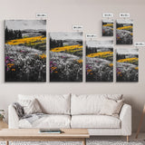 Wildflower Meadow, Mountain Art, Framed Canvas Print, Nature Wall Art, Vibrant Floral Painting, Spring Landscape Art, Living Room Decor