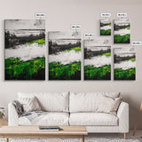 Coastal Cliffs, Ocean Landscape Art, Green Hills Painting, Nature Decor, Outdoor Wall Art, Minimalist Home Print, Framed Canvas Print