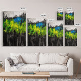 Vibrant Forest, Green Abstract, Textured Landscape, Framed Canvas Print, Boho Wall Art, Nature Inspired, Eclectic Home Decor