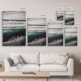 Monochrome Ocean Print, Coastal Wave Seascape, Nautical Wall Decor, Black and White Wall Art, Beach House Art, Framed Canvas Print