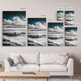 Ocean Wave Art, Seascape Print, Coastal Wall Decor, Seaside Art, Nautical Home Aesthetic, Beach House Wall Print, Framed Canvas Print