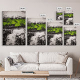 Abstract Art, Green and Black Print, Bold Nature Inspired Decor, Contemporary Wall Art, Modern Home Aesthetic, Framed Canvas Print