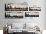 Mountain Landscape, Black and White Wall Art, Modern Nature Print, Rustic Living Room Decor, Autumn Canvas Print, Large Wall Art