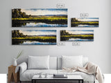 Serene River, Nature Landscape, Framed Canvas Print, Rustic Wall Art, Countryside Decor, Living Room Wall Art, Modern Farmhouse Style