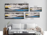 Stormy Ocean, Coastal Scene, Framed Canvas Print, Black and White Wall Art, Dramatic Seascape, Office Decor, Moody Landscape Painting