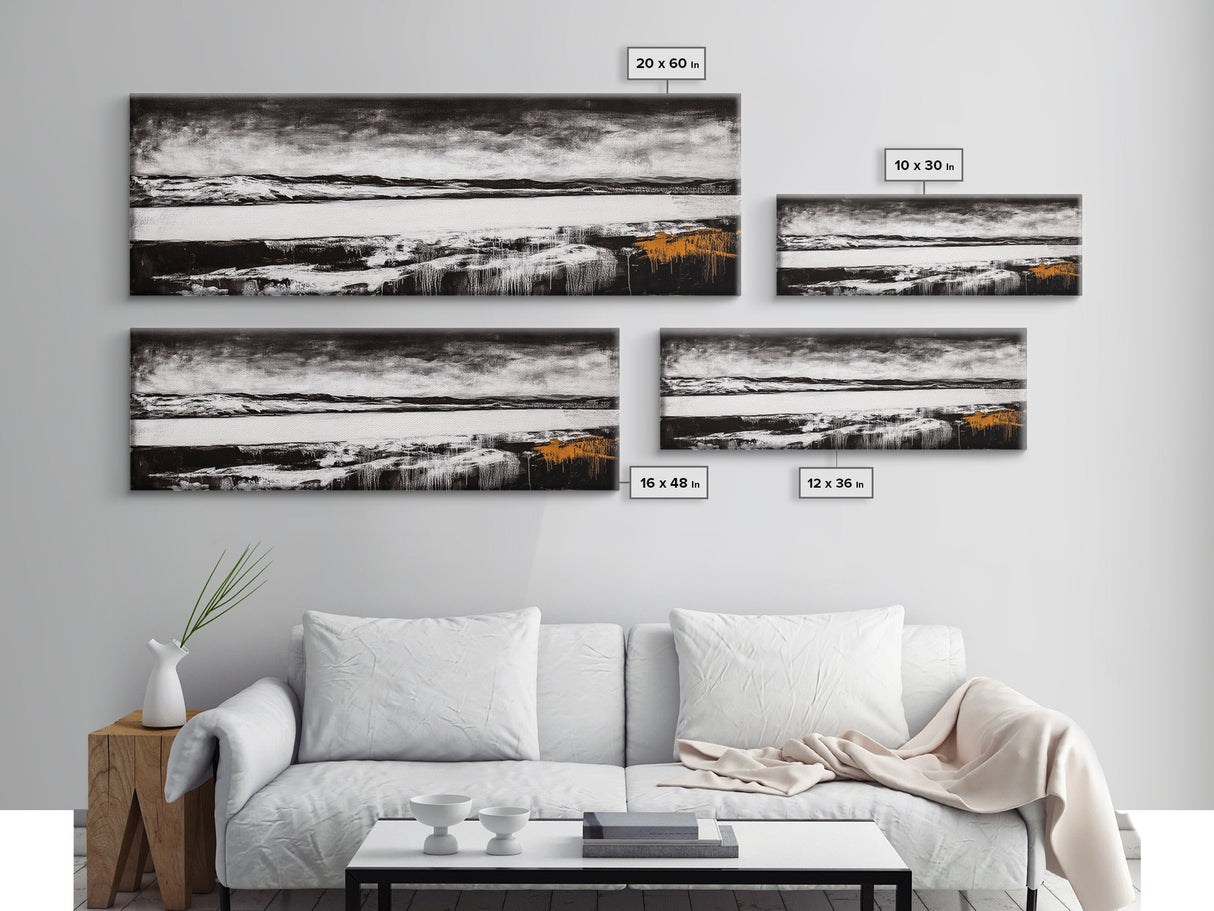 Moody Lake, Black and White Landscape, Canvas Print, Rustic Wall Art, Cabin Decor, Modern Minimalist Art, Office Artwork