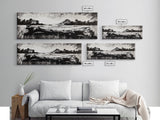 Driftwood Beach, Coastal Landscape, Framed Canvas Print, Black and White Wall Art, Nature Photography Style, Serene Home Decor, Bedroom Art