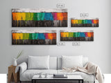 Dripping Paint Abstract, Vibrant Color Art, Modern Expressionist Painting, Bold Wall Art, Framed Canvas Print, Office Wall Decor