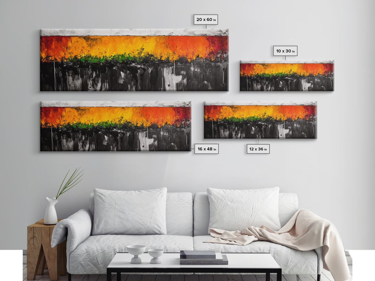 Fiery Abstract, Autumn Tones, Modern Expressionist, Framed Canvas Print, Fall Home Decor, Contemporary Art, Bold Wall Art, Statement Piece
