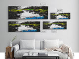 Moody River, Green Forest, Reflective Water, Canvas Print, Nature Wall Art, Tranquil Landscape, Modern Home Decor, Living Room Art