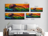 Jellyfish Art, Ocean Canvas Print, Vibrant Sea Life, Coastal Decor, Colorful Nautical Art, Modern Beach House, Living Room Wall Art