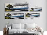Stormy Landscape, Dramatic Tree Art, Coastal Wall Art, Nature Inspired Decor, Framed Canvas Print, Living Room Art, Moody Wall Art, Blue Tones