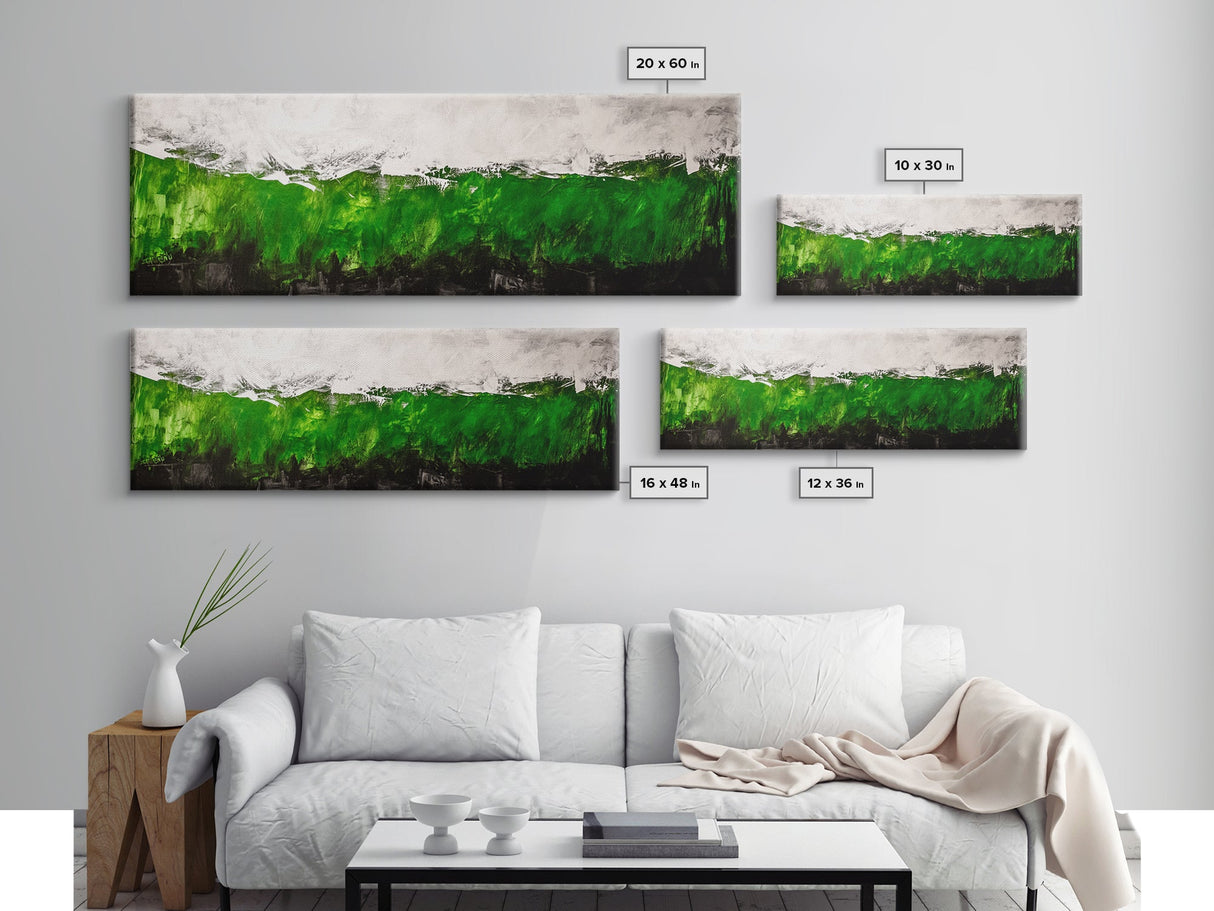 Abstract Green, Modern Minimalist Art, Textured Nature Print, Earthy Wall Decor, Framed Canvas Print, Office Wall Art, Contemporary Home Decor