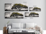 Majestic Tree, Black and White Landscape, Nature Art, Rustic Wall Decor, Framed Canvas Print, Living Room Art, Fall Inspired, Timeless Scene