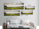 Rolling Hills, Golden Grasslands, Nature Painting, Framed Canvas Print, Rustic Decor, Large Landscape Art, Serene Home Wall Art