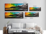 Sunset Cliffs, Vibrant Beach, Palm Trees Art, Coastal Home, Canvas Print, Colorful Seascape, Boho Wall Art, Modern Interior