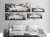 Black White, Dripping Leaves, Modern Art, Framed Canvas Print, Minimalist Decor, Neutral Wall Art, Living Room Wall Art, Monochrome Nature Scene