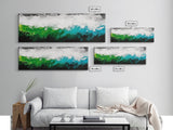 Abstract Seascape, Textured Wave, Coastal Artwork, Modern Ocean Print, Minimalist Blue Green Decor, Framed Canvas Print, Gift Idea