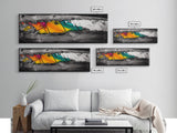 Colorful Wood, Rustic Abstract, Weathered Texture Art, Bold Statement Wall Decor, Unique Modern Print, Framed Canvas Print, Gift Idea