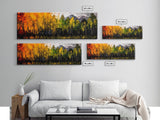 Autumn Trees, Mountain View, Framed Canvas Print, Fall Landscape Art, Rustic Home Decor, Large Wall Art, Warm Color Wall Art