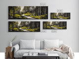 Forest Path, Green Trees, Framed Canvas Print, Nature Landscape Art, Living Room Wall Art, Modern Rustic Decor, Cozy Home Art