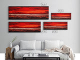 Red Sky, Abstract Desert Art, Bold Landscape, Dramatic Sunset, Earthy Tones, Modern Southwest Decor, Framed Canvas Print