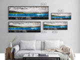 Lake Reflection, Blue Water Art, Minimalist Landscape, Nature Serenity, Monochrome Sky, Peaceful Home Decor, Canvas Print
