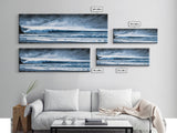 Ocean Wave, Moody Seascape, Blue Water Art, Stormy Sky, Coastal Home Accent, Surfer Decor, Minimalist Wall Art, Canvas Print