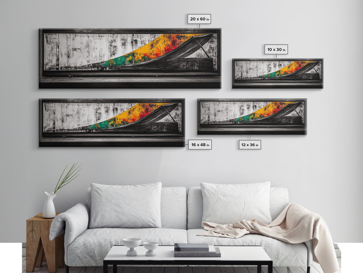 Industrial Ramp, Urban Minimalist, Canvas Print, Monochrome Wall Art, Modern Home Decor, Office Artwork, Geometric Abstract, Grayscale Painting