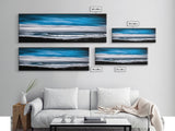 Ocean Wave, Coastal Seascape, Framed Canvas Print, Nautical Wall Art, Beach House Decor, Blue Wave Painting, Living Room Artwork, Minimalist Art