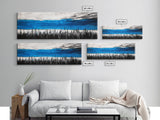 Tall Grass, Ocean View, Tranquil Horizon, Canvas Print, Coastal Landscape, Minimalist Art, Living Room Wall Art, Beach Home Decor