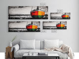 Vibrant Sailboat, Nautical Wall Art, Coastal Decor, Bold Colorful Art, Ocean Theme, Large Statement Piece, Framed Canvas Print, Beach House Art