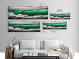 Emerald Wave, Ocean Wall Art, Coastal Decor, Beach Aesthetic, Modern Seascape, Large Wall Art, Framed Canvas Print, Office Art