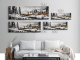 Winter Landscape Art, Snowy Mountain Decor, Modern Rustic Wall Art, Cabin Wall Decor, Nature Print, Framed Canvas Print