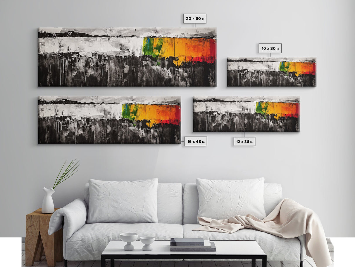 Abstract Mountain Art, Landscape Painting, Modern Boho Decor, Textured Wall Art, Neutral Nature Print, Office Wall Art, Framed Canvas Print