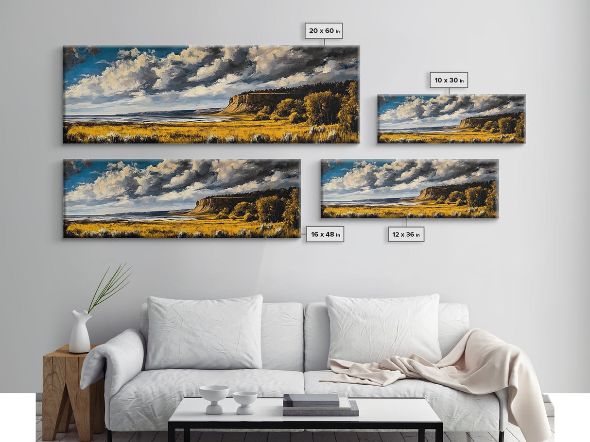 Dramatic Cliffs, Western Landscape, Bold Sky Art, Rustic Decor, Large Landscape Print, Wilderness Wall Art, Framed Canvas Print, Office Art